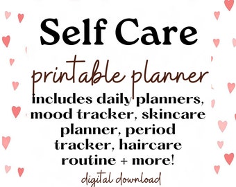 Self Care Planner - Printable DIGITAL DOWNLOAD - Self Help - Habit Tracker, Daily Check-in - Journaling - Daily Weekly Tracker