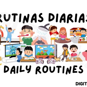 Spanish Daily Routines Printable Posters, Flashcards Digital Vocab ...