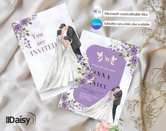 Lavendel hochzeitseinladung Digitale Hochzeit einladen vorlage DIY Hochzeit einladen personalisierbar Printable Hochzeitseinladung Hochzeitseinladung