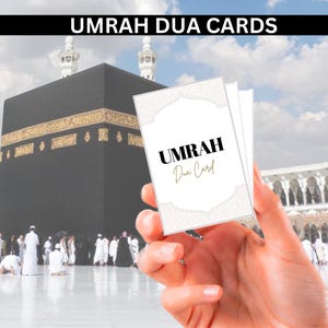 16 cartões Umrah Dua para impressão, cartões flash Umrah, cartões-presente Umrah Mubarak, cartões de oração, Dua islâmico, cartões de lembrete Dua PDF para impressão