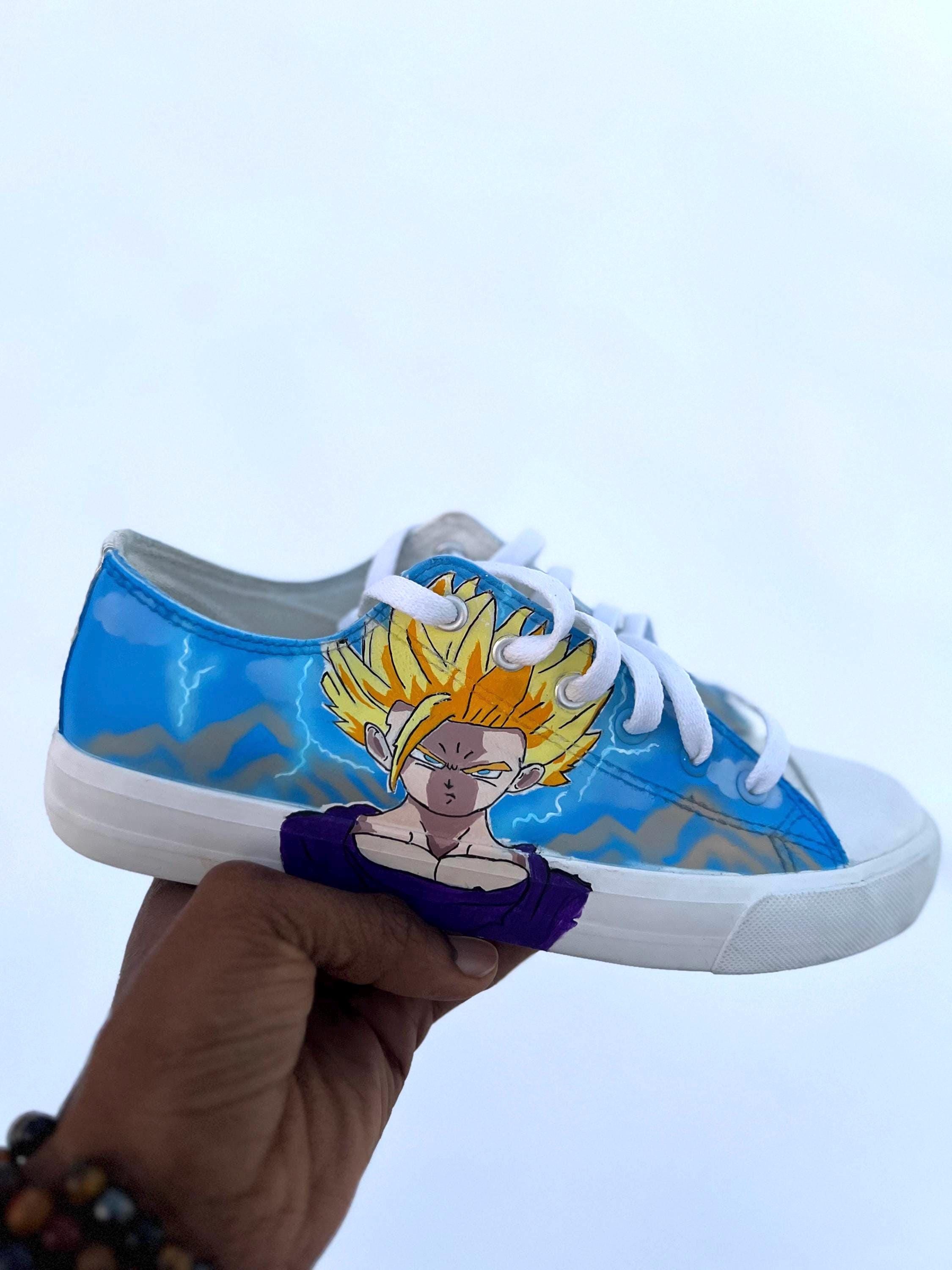 Dragon Ball Z Zapatillas Pintadas A Mano Con Acrilico Dragon Ball