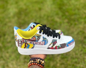 Zapatos de cuero pintados a mano NIKE Airforce 1 Manga/Cómic