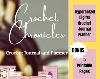 Crochet Chronicles: Digital Crochet Journal and Planner, Purple Digital Planner, Printable Crochet Planner, Crochet Project Planner