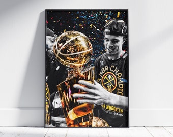 2023 NBA Champions Poster, Denver Nuggets Poster, Micheal Porter jr Poster, NBA Wall Art, Vintage NBA Poster, Wall Art