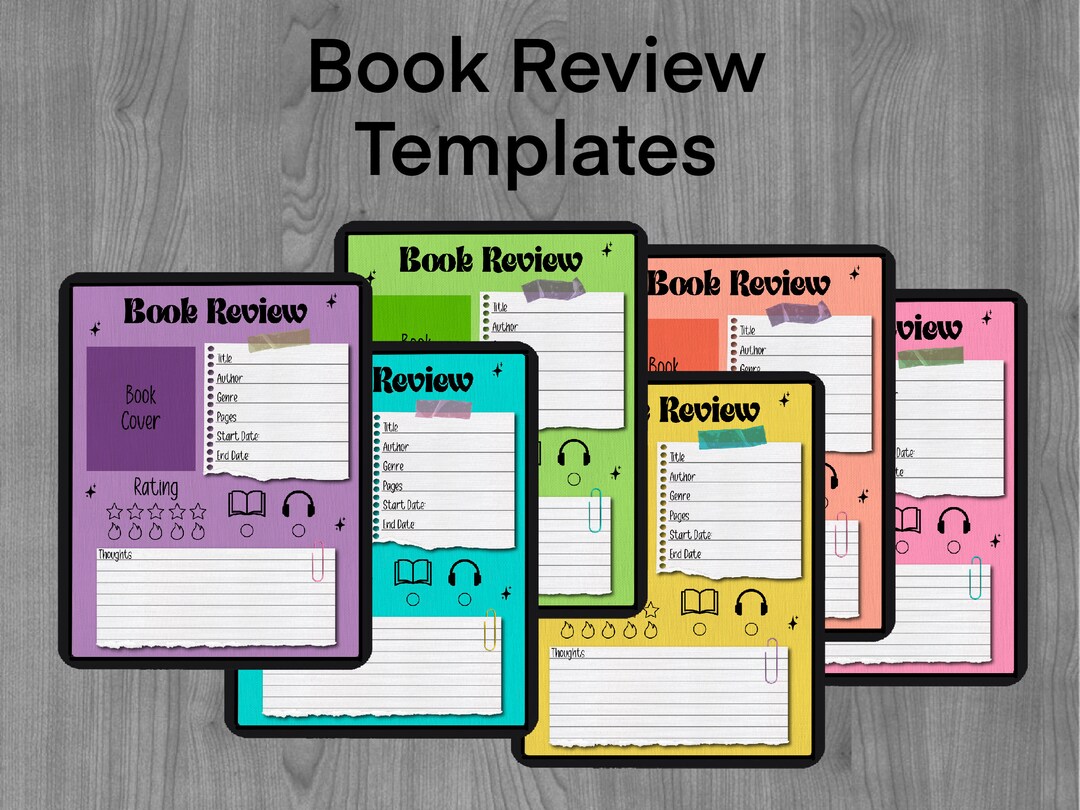 Rainbow Book Review Template, Digital File, Dropbox File, Google Drive