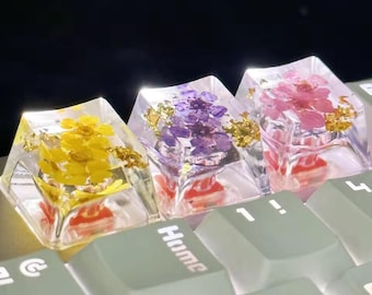 Resin Flower Themed Keycap for Keyboard