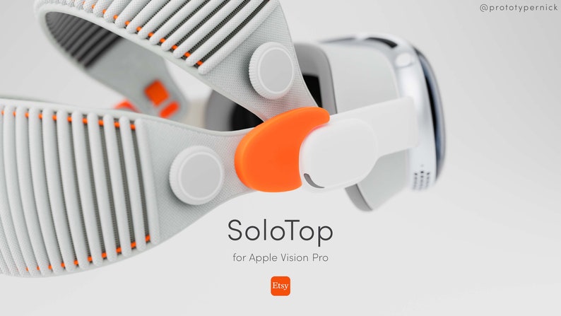 SoloTop for Apple Vision Pro Modern Solo Knit Top-Strap Adapters Print & Ship Orange