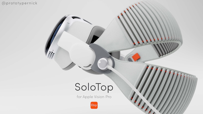 SoloTop for Apple Vision Pro Modern Solo Knit Top-Strap Adapters Print & Ship Gray