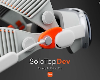 SoloTop Dev for Apple Vision Pro Developer Strap | Modern Solo Knit Top-Strap Adapters (Print & Ship)