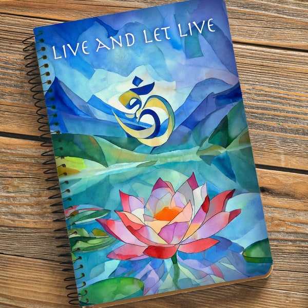 OM Lotus Sobriety Journal "Live and Let Live" - Spiral bound 6"x9"