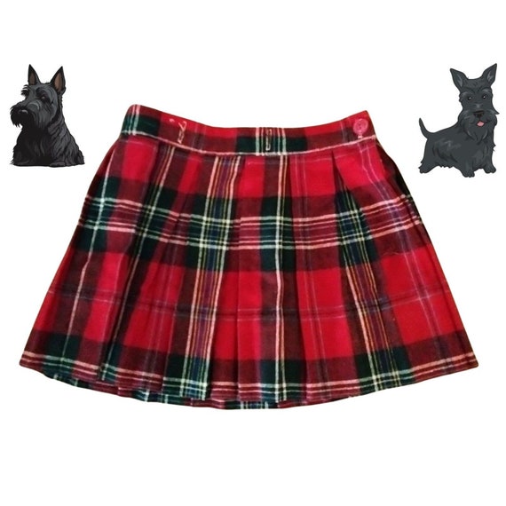 1950s Vintage Girl's Scottish Tartan Plaid Skirt,… - image 1