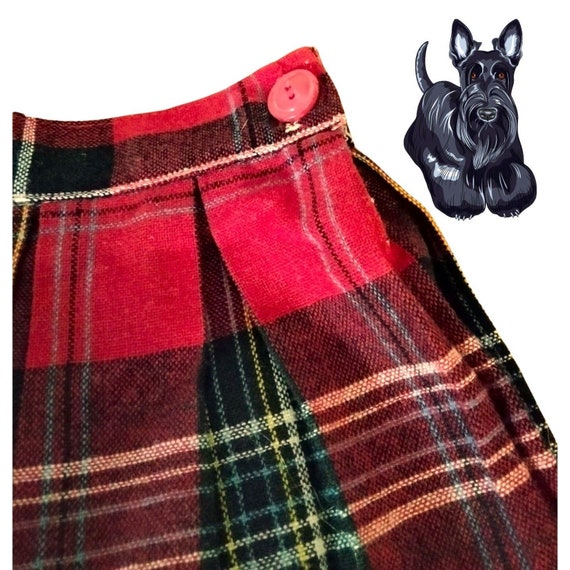 1950s Vintage Girl's Scottish Tartan Plaid Skirt,… - image 3