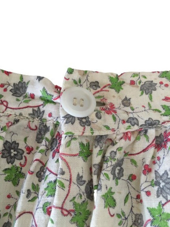 1950s Vintage Skirt, Cotton Floral Print, Pink, B… - image 3