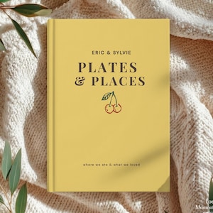 Personalized Travel Food Journal for Couples, Restaurant Review Notebook, Foodie Dining Logbook, Plates and Places Travel Gift