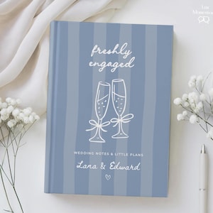 Freshly Engaged Journal, Personalized Wedding Planning Notebook, Engagement Gift for Her, Bride to Be Gift Book Diary