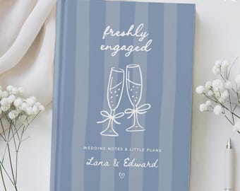Freshly Engaged Journal, Personalized Wedding Planning Notebook, Engagement Gift for Her, Bride to Be Gift Book Diary