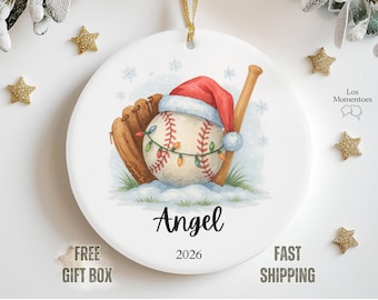 Baseball Player Ornament 2025 Personalized Jersey Number Christmas Keepsake, Custom Baseball Gift for Player, Coach, or Team
