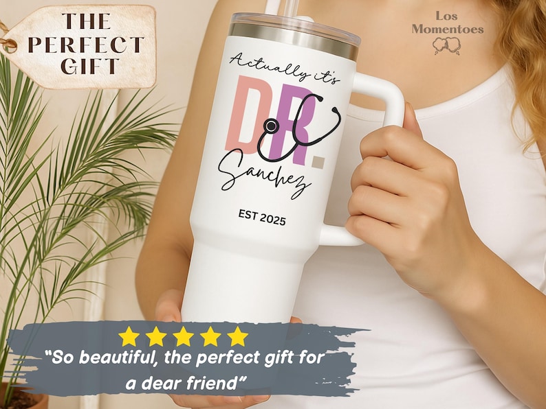 Personalized PhD Graduation Tumbler 40oz – Custom Doctor Cup – Graduate Gift for Medical School, Nursing, or PhD Graduation 2025 image 7