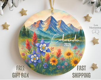 Colorado Wildflower Ornament – Personalized Rocky Mountain Souvenir, Custom State Christmas Ornament Gift