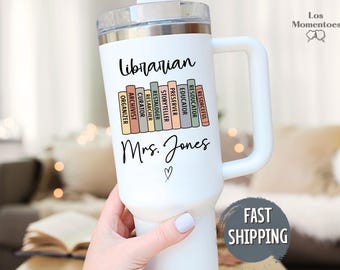 Personalized Librarian Tumbler 40oz Custom Library Cup Appreciation Gift for Librarian School Librarian or Library Teacher