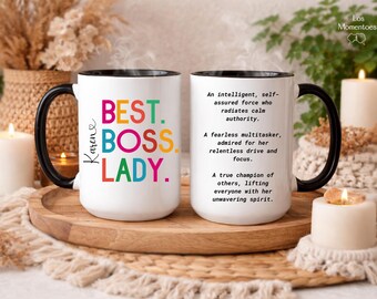 Personalized Boss Lady Mug – Custom Coffee Cup for Female Boss or Manager – Funny Office Gift, Promotion or Appreciation Present
