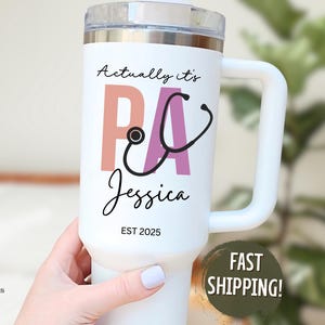 Personalized Physician Assistant Tumbler 40oz – Custom Stethoscope PA Cup, Medical School Graduation Gift, Healthcare Worker Drinkware