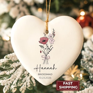 bridesmaid dress ornaments Custom Bridesmaid Ornament
