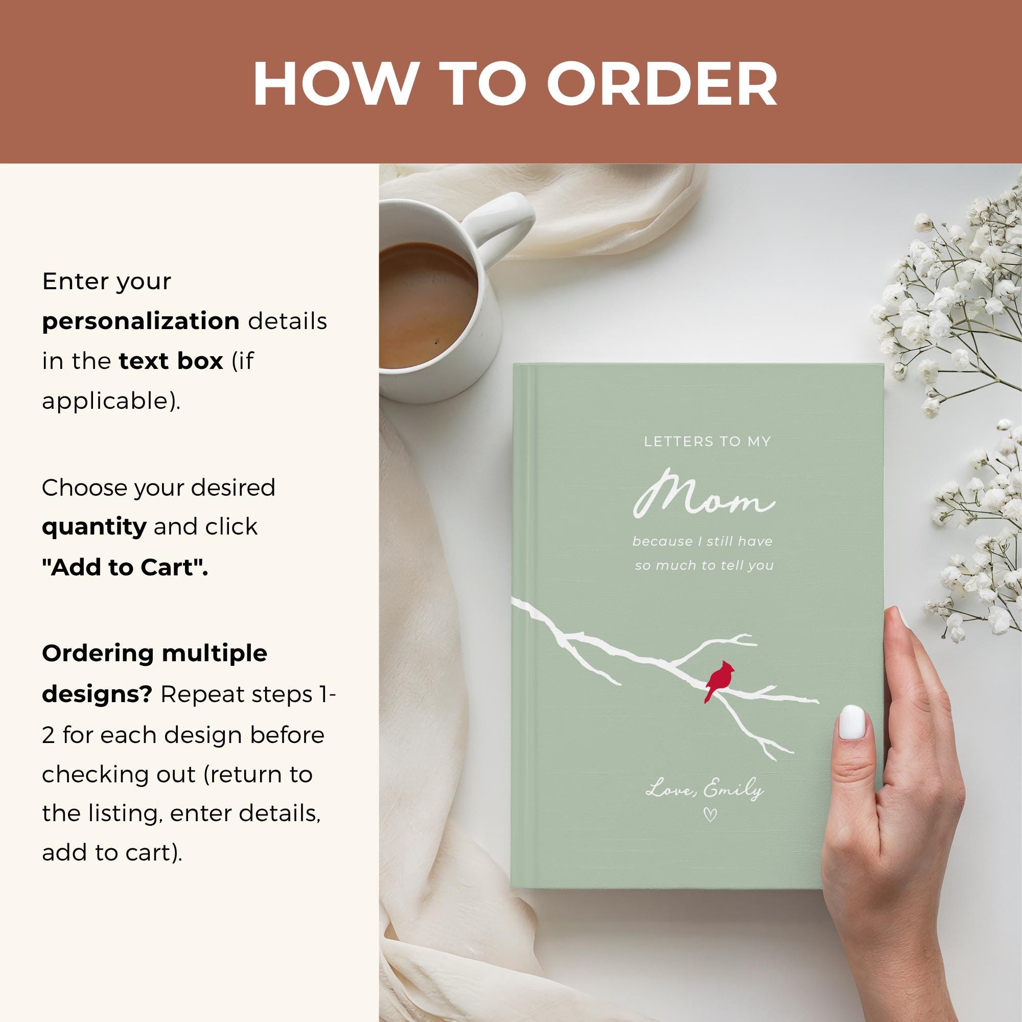 Letters to My Mom Grief Journal, Personalized Loss of Mother Gift, Mom ...