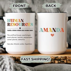 Custom Human Resources Definition Mug | Personalized HR Coffee Cup, Funny Office Appreciation Gift for HR Professionals