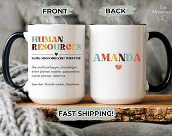 Custom Human Resources Definition Mug | Personalized HR Coffee Cup, Funny Office Appreciation Gift for HR Professionals