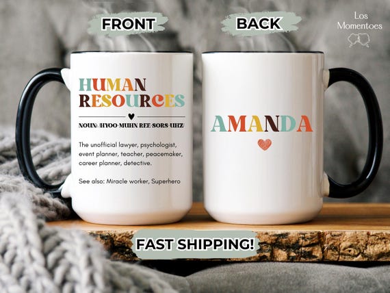 Custom Human Resources Definition Mug | Personalized HR Coffee Cup, Funny Office Appreciation Gift for HR Professionals