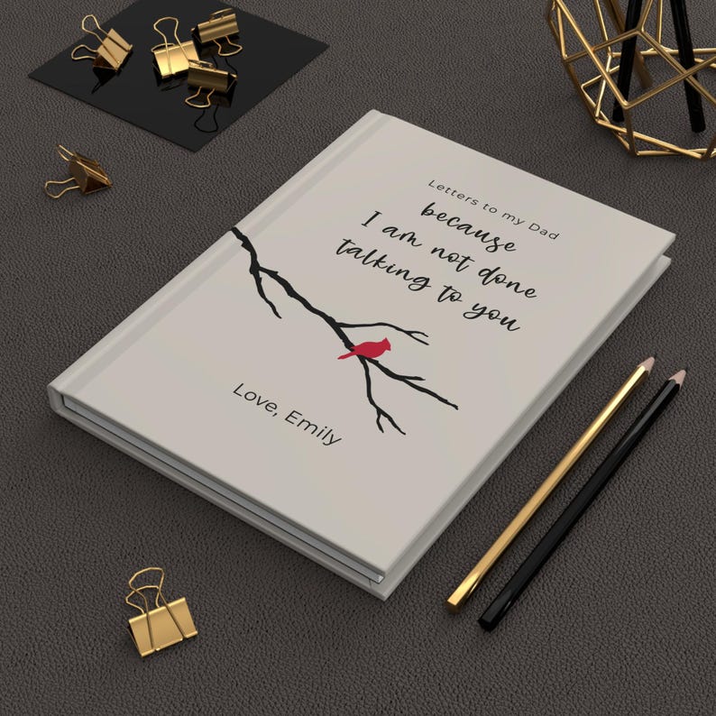Letters to My Dad Grief Journal, Personalized Loss of Father Gift, Dad Memorial Keepsake Notebook, In Loving Memory Journal afbeelding 11