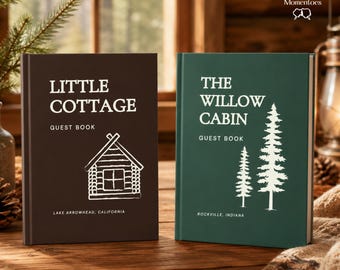 Personalized Cabin Guest Book, Cottage Guest Book, Custom Vacation Home Guest Book, Rustic Rental Welcome Book