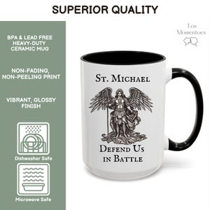 St. Michael the Archangel Defend Us in Battle Coffee Mug, Catholic Saint Prayer Mug, Confirmation, Priest or Church Gift image 5