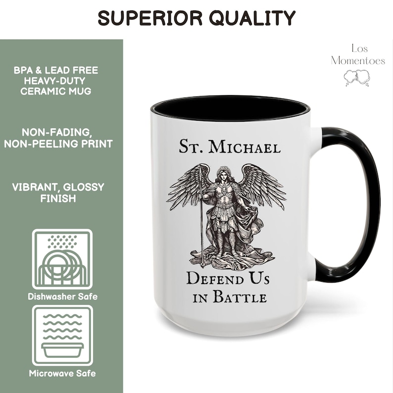 St. Michael the Archangel Defend Us in Battle Coffee Mug, Catholic Saint Prayer Mug, Confirmation, Priest or Church Gift image 5