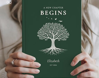 A New Chapter Begins Journal, Personalized Tree of Life Notebook, Custom New Beginnings Gift, Fresh Start Journal for Women or Men