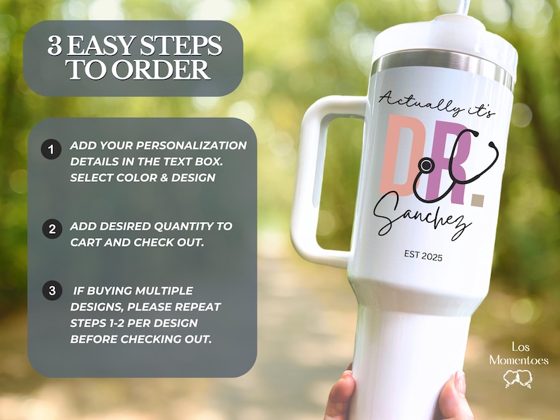 Personalized PhD Graduation Tumbler 40oz – Custom Doctor Cup – Graduate Gift for Medical School, Nursing, or PhD Graduation 2025 image 2