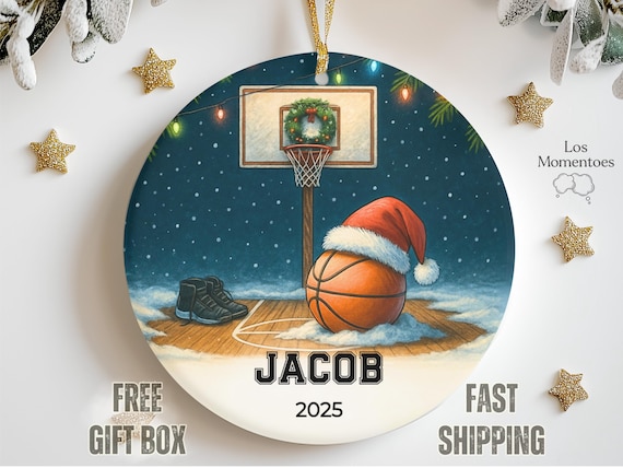 Personalized Basketball Ornament 2025 Custom Christmas Keepsake with Name Sports Gift for Player Coach or Team Decoration