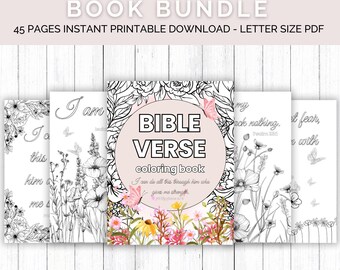 Chrisitan Malbuch druckbare, Bibel-Vers-Malseiten-Bundle, Bibelaffirmations-Malbuchaktivität, entspannende Geschenke, religiös