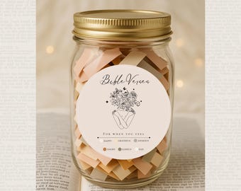 Druckbares Schriftglas-Kit, Bibelverse für Gefühle und Emotionen, christliche Drucksachen, tägliche Andachten, Eingabeaufschläge im Schriftjournal
