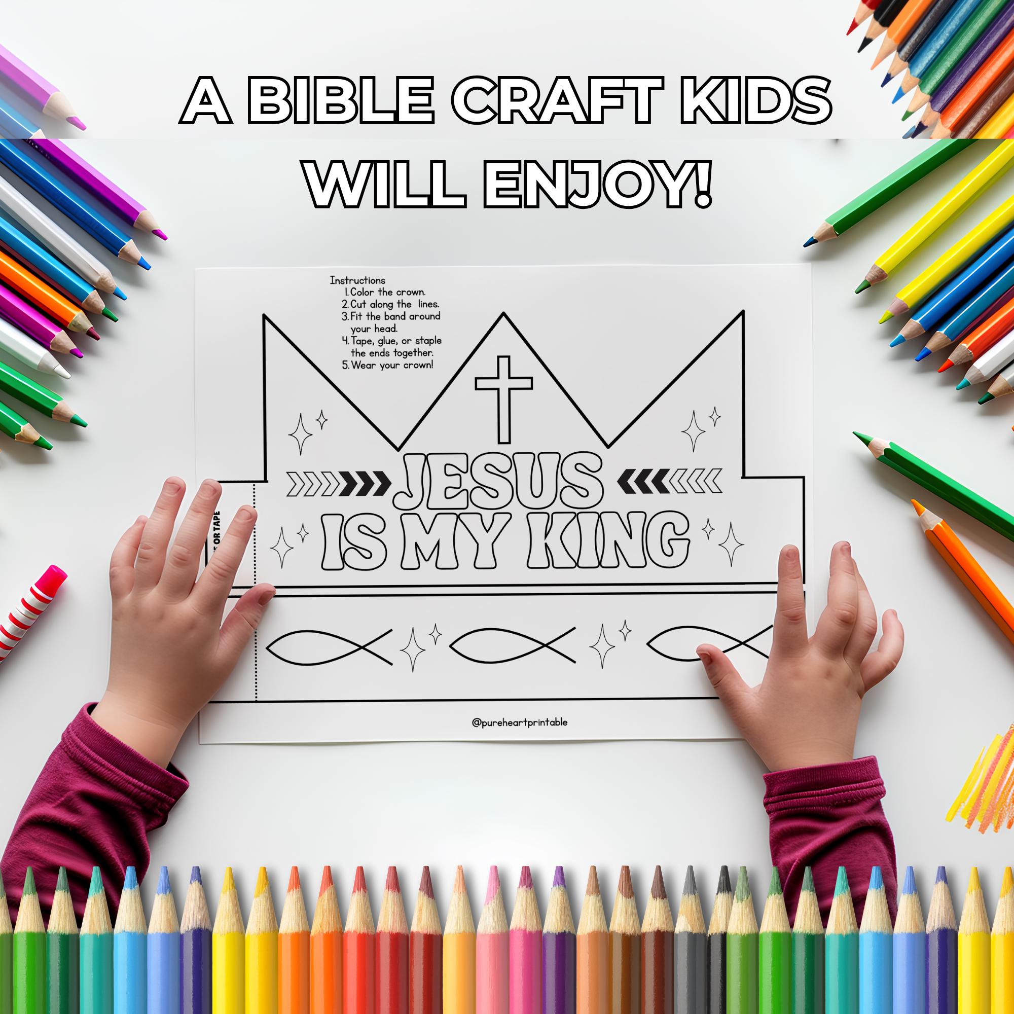 Jesus is My King Crown, Kids Church Activity, Bible Toddler Craft ...