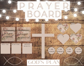 Printable Prayer Board Kit, Vision Board Prayer Kit For Christians, Spiritual Board Kit, Prayer Cards, Christian Wall Collage Kit,