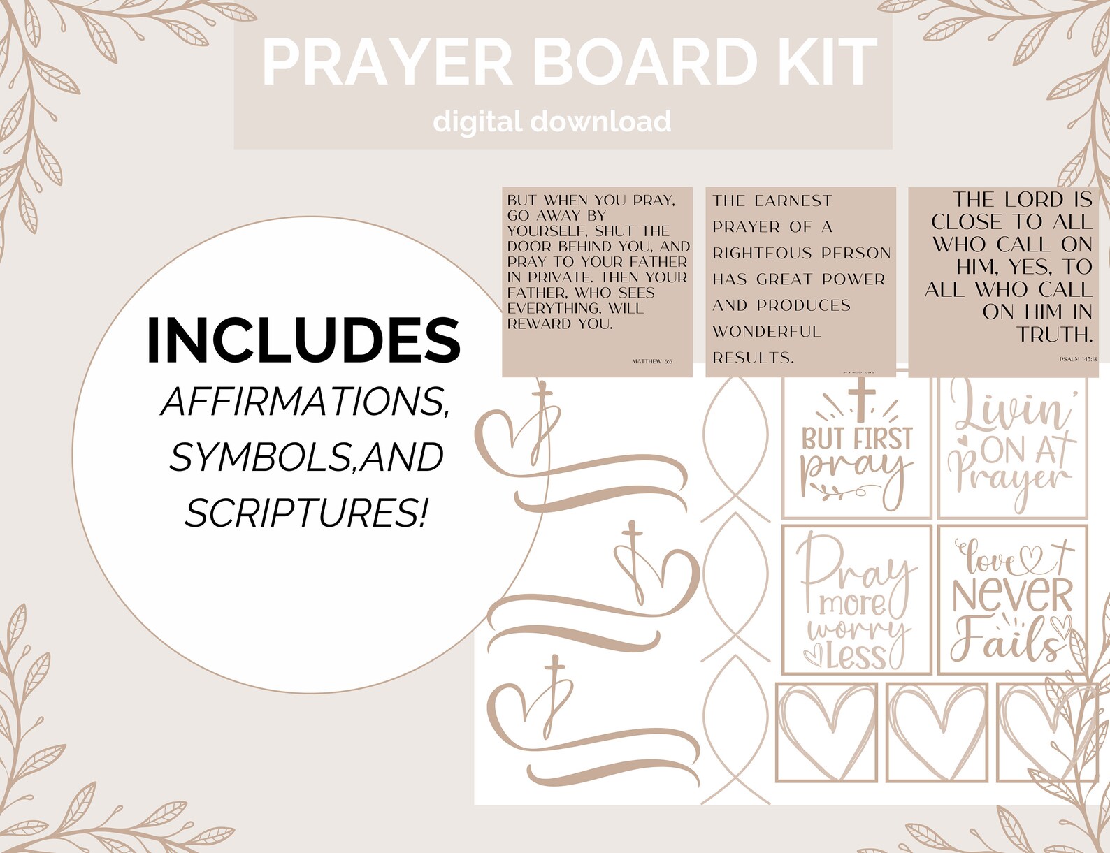 Printable Prayer Board Kit, Vision Board Prayer Kit for Christians ...