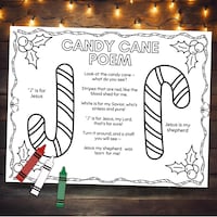 Printable Shareable Christmas Candy Cane Poem About Jesus Color Sheet ...