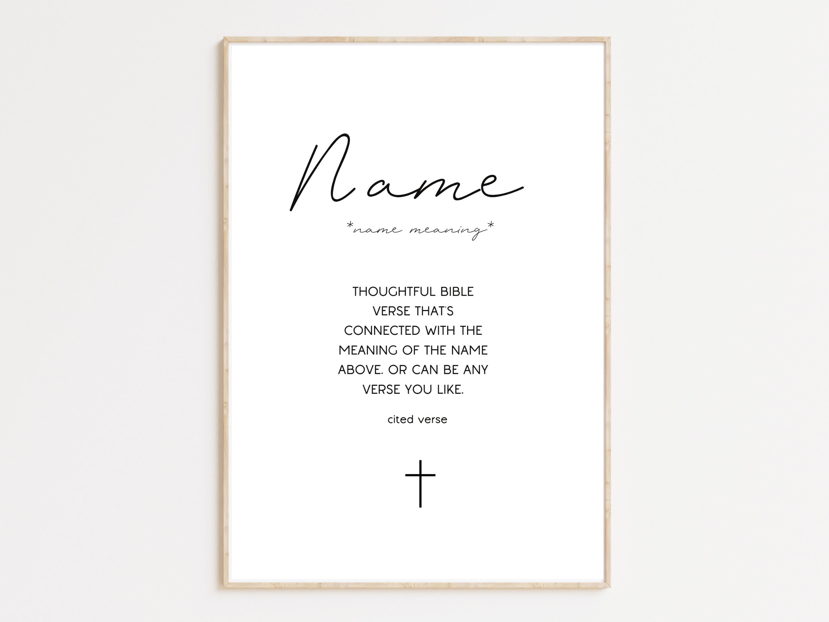 Personalized Name Meaning Sign Printable, Gift for New Parents ...