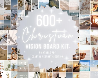 Christian Vision Board Kit, Prayer Board Kit Pictures, 600+ Beautiful Images, Scripture, Bible Verses, Quotes, PDF Download, Aesthetic Board
