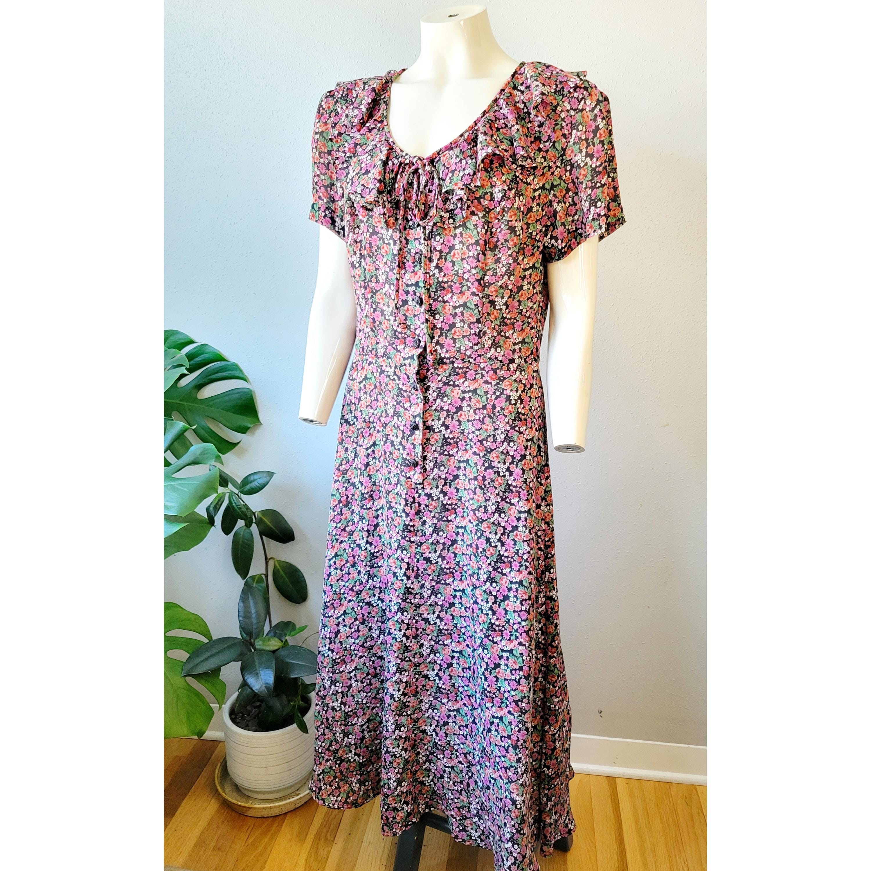 90s floral midi dress Vintage Floral Midi Dress main image 0