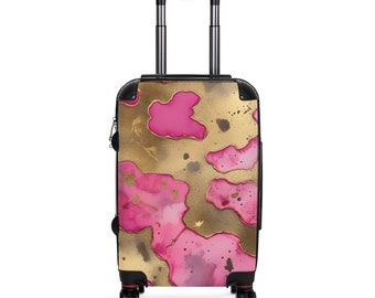 Hot Pink & Gold Camo Suitcase