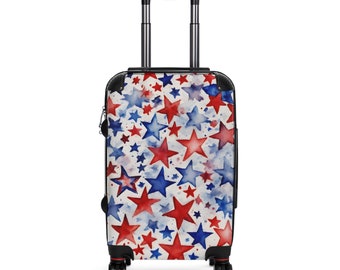 Red White and Blue Stars Suitcase