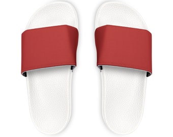 Polka Dot Red Youth PU Slide Sandals